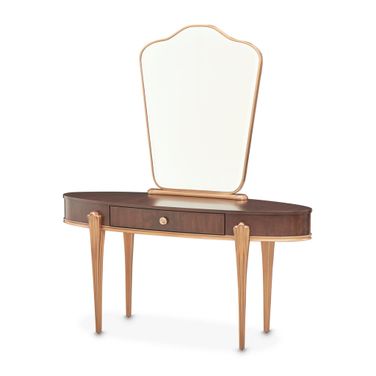 Camellia Field Vanity with Mirror In Warm Pecan