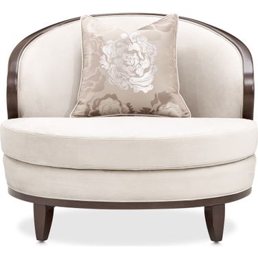 Camellia Field Velvet Matching Chair In Porcini and Warm Pecan