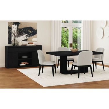 Camelot 72 Inch Rectangular Dining Room Set In Black