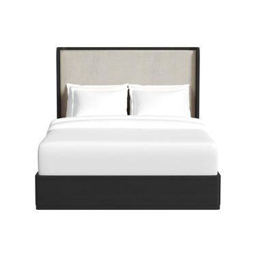Camelot Queen Upholstered Bed In Black and Grey