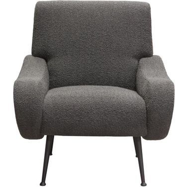Cameron Accent Chair in Boucle Textured Fabric with Black Leg