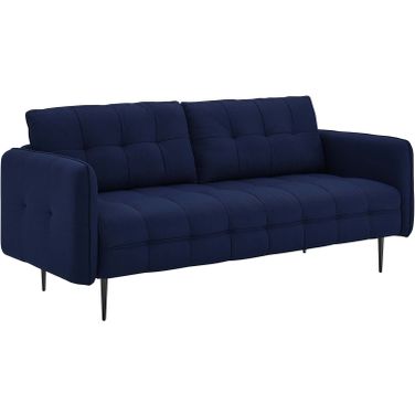 Cameron Tufted Fabric Sofa In Royal Blue