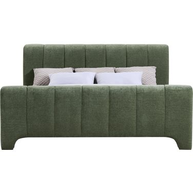 Camila Chenille Fabric Full Bed In Green