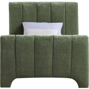 Camila Chenille Fabric Twin Bed In Green