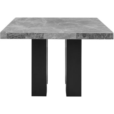 Camila Gray Square Marble Counter Height Table In Black