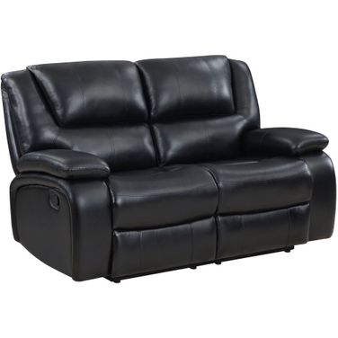 Camila Upholstered Motion Reclining Loveseat Black