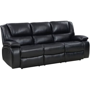 Camila Upholstered Motion Reclining Sofa Black