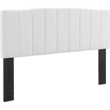 Camilla Channel Tufted Performance Velvet Full/Queen Headboard In White