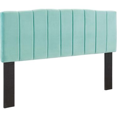 Camilla Channel Tufted King/California King Performance Velvet Headboard In Mint