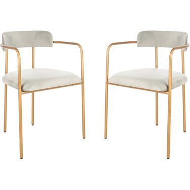 Camille Gray and Gold Side Chair Set of 2