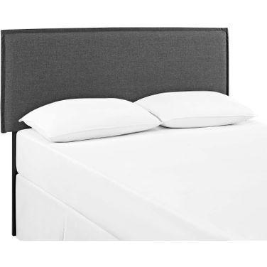 Camille Gray Queen Upholstered Fabric Headboard