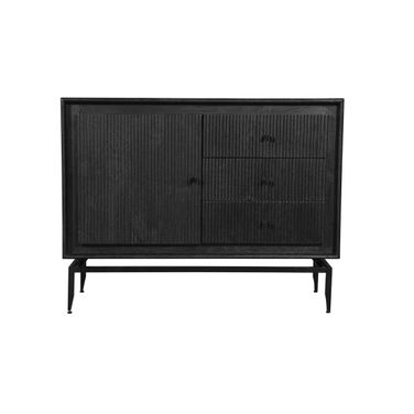 Camilo 3 Drawer Wood Accent Cabinet In Black
