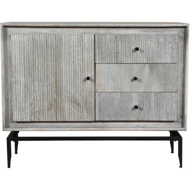 Camilo 3 Drawer Wood Accent Cabinet In Grey