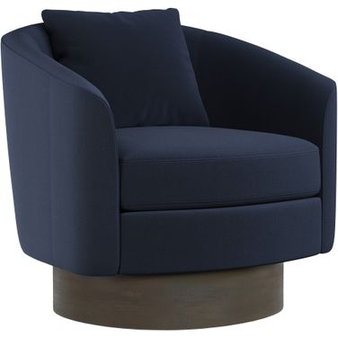 Camino Fabric Swivel Chair In Blue