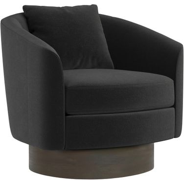 Camino Velvet Fabric Swivel Chair In Grey