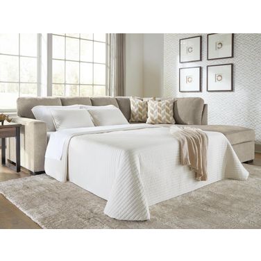 Camparia 2-Piece Sleeper Sectional with Chaise In Stone