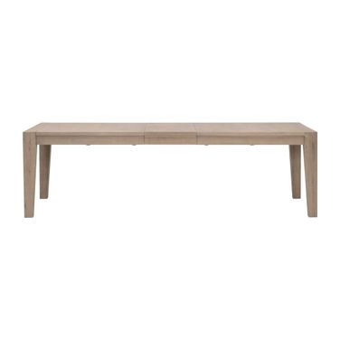 Canal Extension Dining Table In Smoke Gray Oak and Brushed Gold Inlay