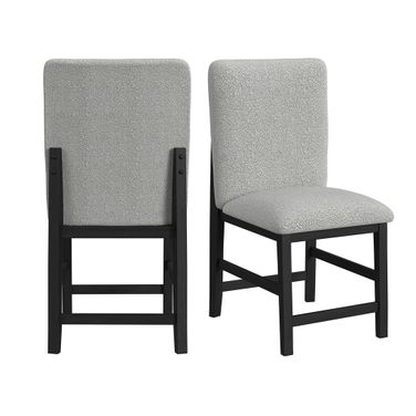 Canal Square Back Counter Stool with Fabric Set of 2 In Black and Grey
