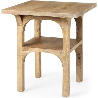 Candace Light Wood Bridge Accent Table