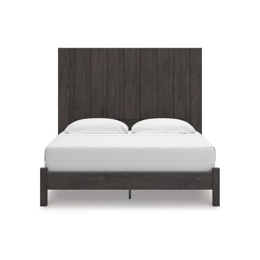 Candanew King Panel Bed In Charcoal