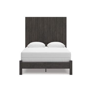 Candanew Queen Panel Bed In Charcoal