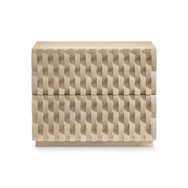 Candra Nightstand In Beige and Tan