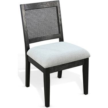 Cane Back Cushion Seat Chair Set of 2 In Umbra