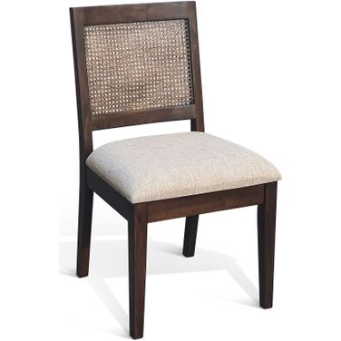 Cane Back Dining Chair Set of 2 In Coffee Bean