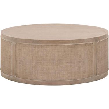 Bella Antique Cane Coffee Table In Smoke Gray Oak
