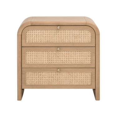 Cannes 3 Drawer Nightstand In Natural Oak