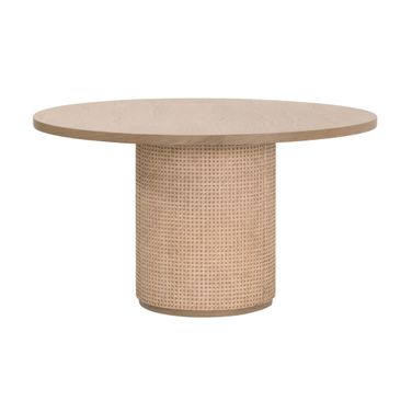 Cannes 54 Inch Round Dining Table In Natural Oak
