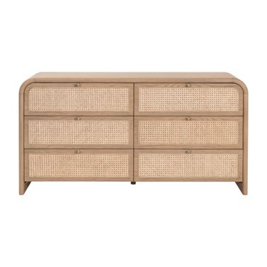 Cannes 6 Drawer Double Dresser In Natural Oak