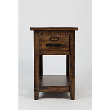 Cannon Valley 1 Drawer Chairside Table In Medium Brown