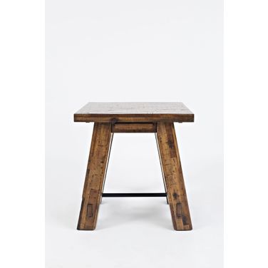 Cannon Valley Rustic Trestle End Table In Medium Brown