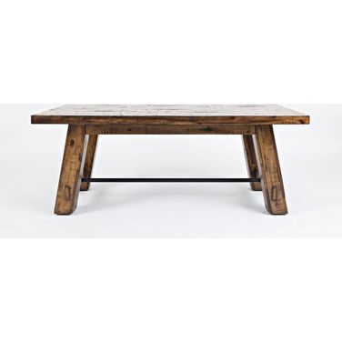 Cannon Valley Trestle 50 Inch Coffee Table In Medium Brown