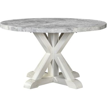 Canova 52-Inch Round Marble Top Dining Table In White