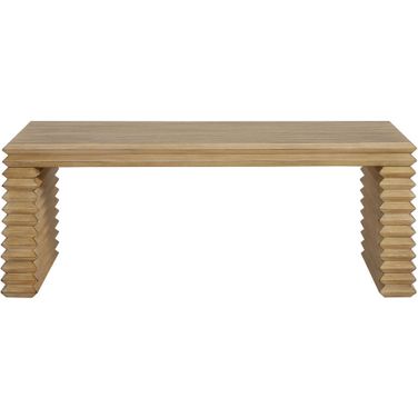 Canto Rectangular Stacked Design Coffee Table In Weathered Oak