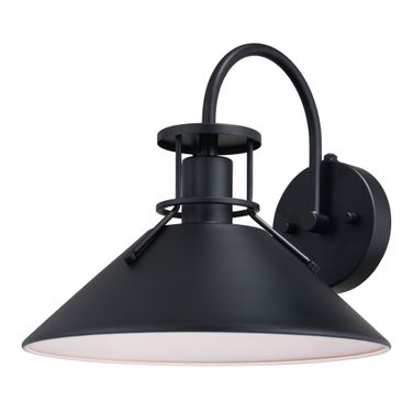 Canton 12 Inch Outdoor Wall Light In White and Matte Black