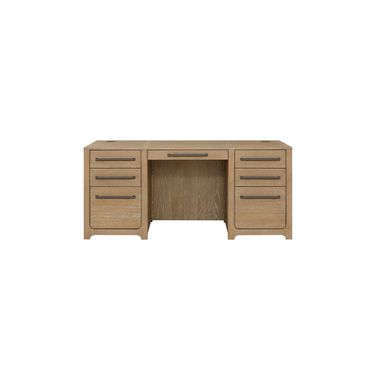 Canyon Drive Wood Double Pedestal Executive Desk In Light Brown