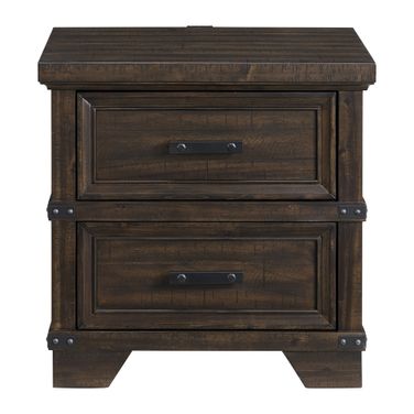 Canyon Ridge 2-Drawer Nightstand with USB In Charcoal