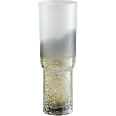 Canyonland Clear And Guilded Silver Large Vase