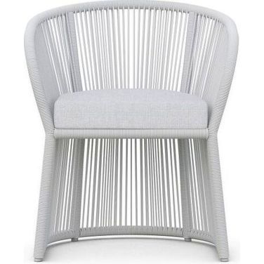 Cape Town Dining Chair with Cushion In Polar and Matte White