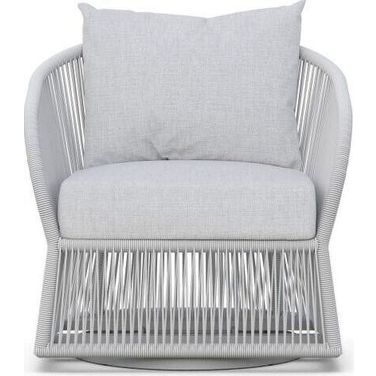 Cape Town Swivel Club Chair with Cushion In Polar and Matte White