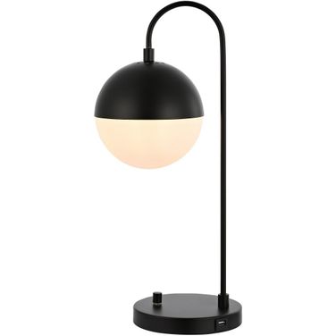 Cappi 20.5 Inch Black Iron Table Lamp with Usb Port