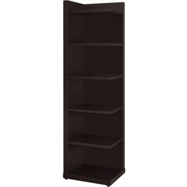 Alder 6-tier Corner Bookcase Cappuccino