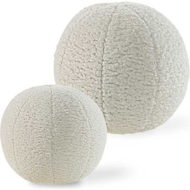 Capra Ball Sheepskin Pillows Set of 2 In White