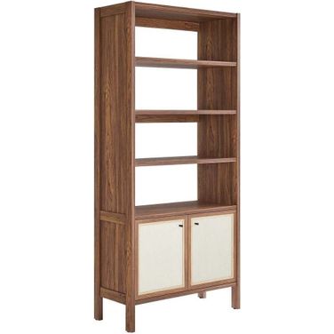 Capri 4 Shelf Wood Grain Bookcase In Walnut