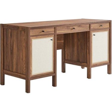 Capri 58 Inch Wood Grain Office Desk In Walnut
