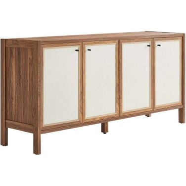 Capri 65 Inch Wood Grain Sideboard Storage Cabinet In Walnut