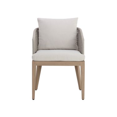 Capri Dining Armchair In Drift Brown and Palazzo Cream